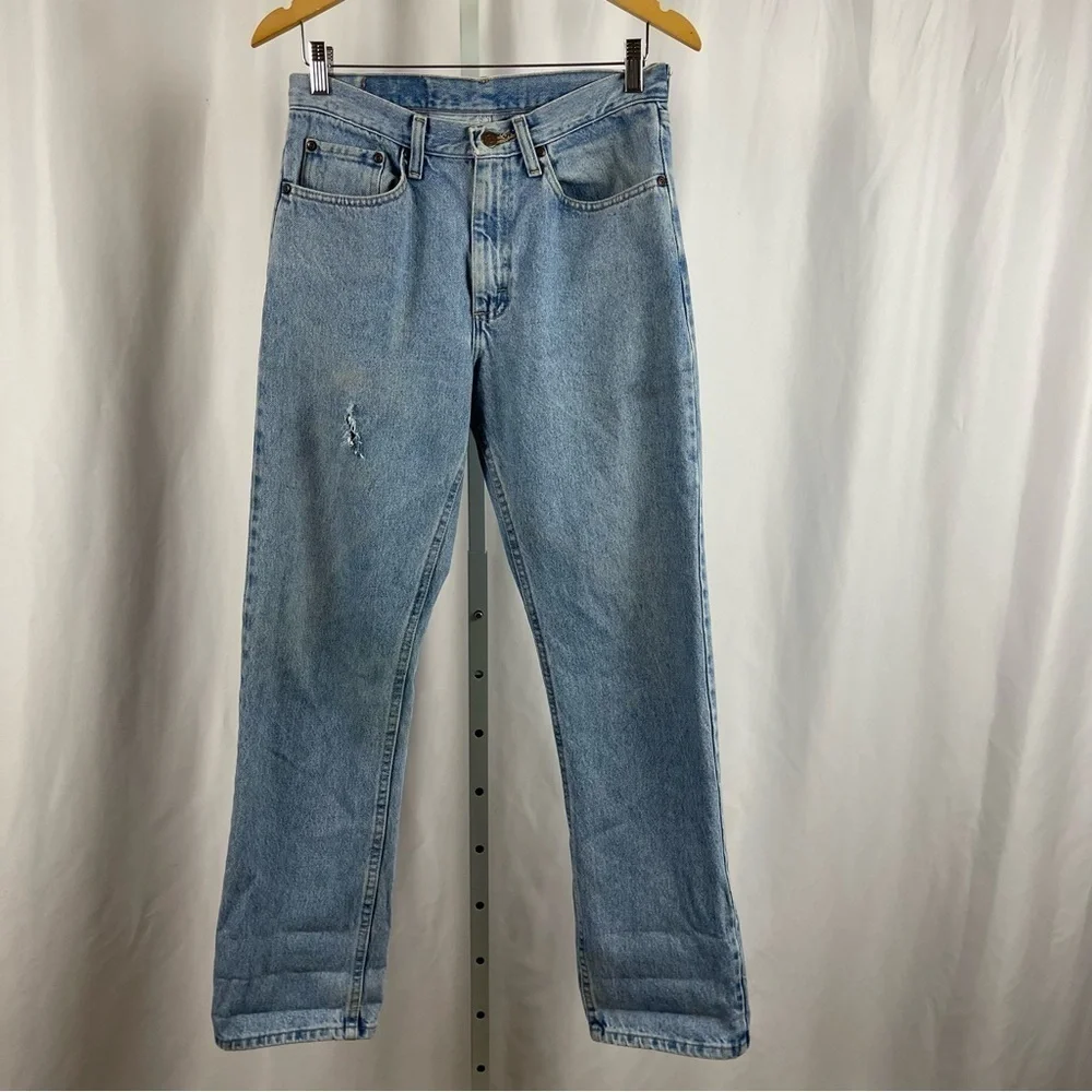 Wrangler 30 X 32 Straight Leg Stonewash Jeans Light Wash